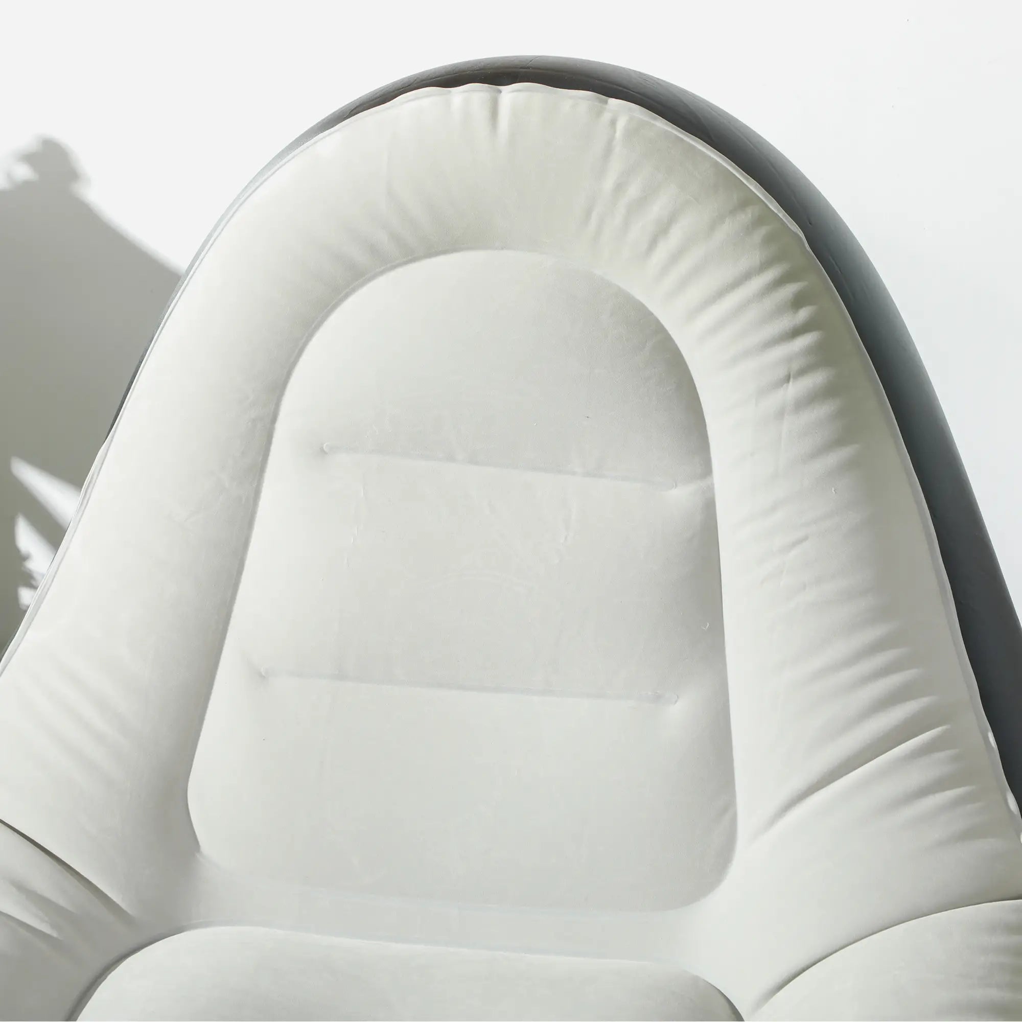 Inflatable Tub Chair and Footstool, Grey