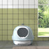 Cat Litter Box Toilet with Litter Scoop Enclosed Drawer, Front Entry Top Exit, Easy To Clean Blue