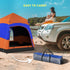 Six Man Hexagon Camping Tent with Hang Hook and Carry Bag - Orange and Blue