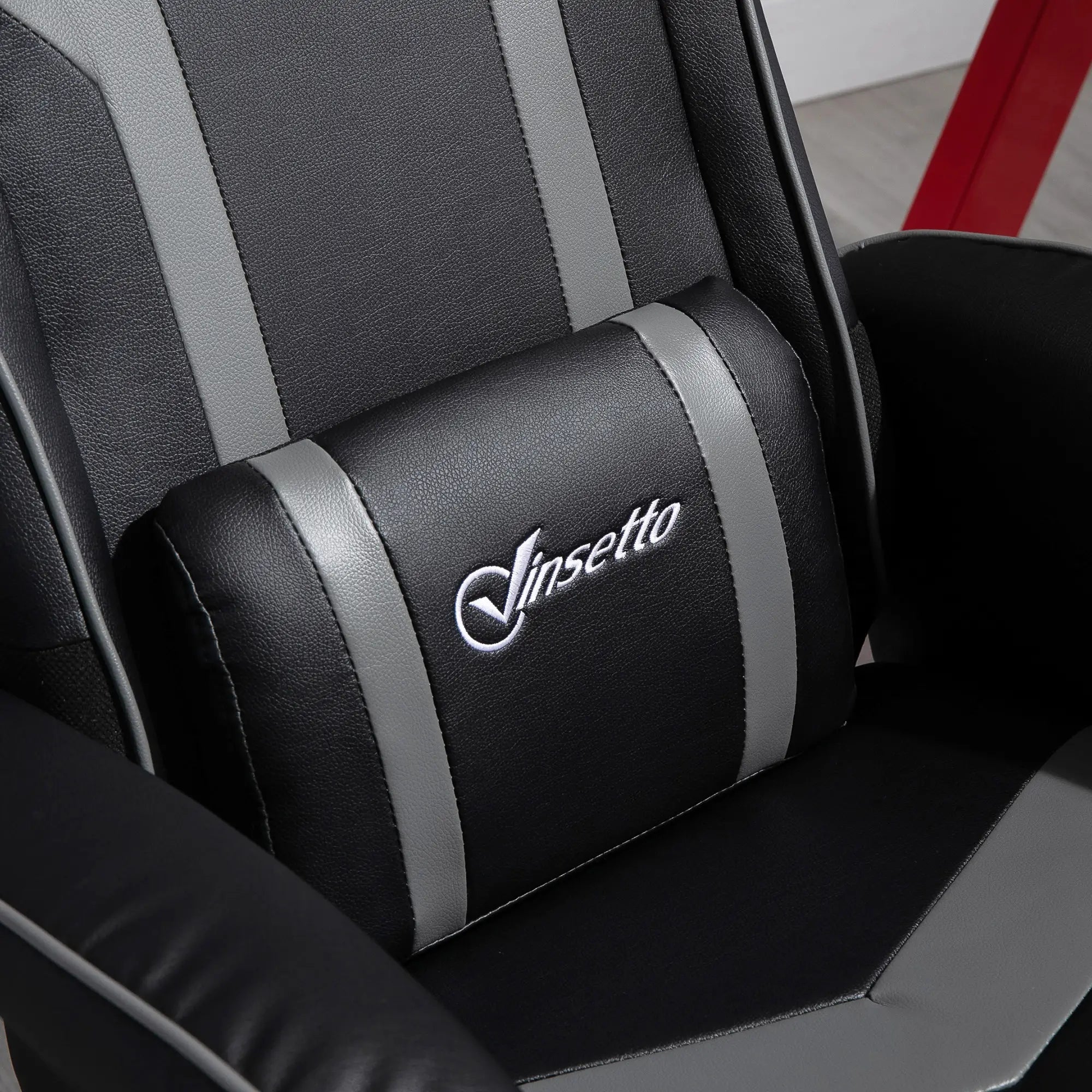 Reclining Chair and Stool Set, Recliner Chair with Headrest, Gaming Chair with Lumbar Support, Pedestal Base for Home Office, Grey Bargain Clearance Centre