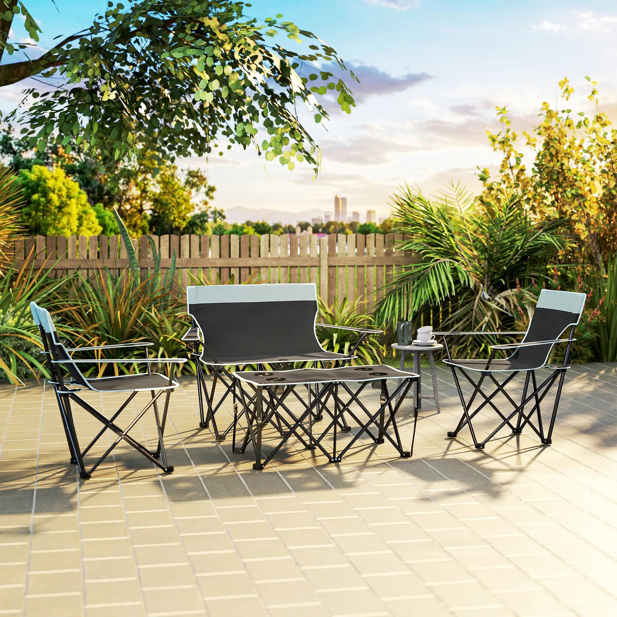 Four-Piece Portable Picnic Table Set - Grey