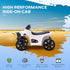 6V Kids Electric Ride on Car, ATV Toy, Quad Bike with Headlights, Horn, for Toddlers 18-36 Months White