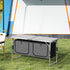 4ft Folding Camping Cupboard Kitchen, Height Adjustable Aluminium Camping Table with Storage, Lightweight Picnic Table for Outdoor Garden BBQ Party