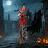 173 cm Life Size Halloween Animated Standing Clown & Hammer with Red Light Up Eyes, Sound Activated Moving Arms & Head, Scary Clown Halloween Decorations, Battery Operated, Indoor Party Props