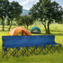 6 Seater Folding Camping Chair with Cup Holder & Carry Bag - Blue