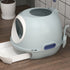 Cat Litter Box Toilet with Litter Scoop Enclosed Drawer, Front Entry Top Exit, Easy To Clean Blue