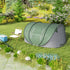 4 Person Pop-up Camping Tent Family Tent with Ground Sheet, 4 Windows and Portable Carry Bag for Beach Outdoor Trip, Dark Green