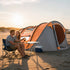 4 Person Pop-up Camping Tent Family Tent with Ground Sheet, 4 Windows and Portable Carry Bag for Beach Outdoor Trip, Orange