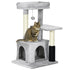 Cat Tree for Indoor Cats Climbing Tower Kitten Scratch Post Activity Center Kitten with Massage Toy Hanging Ball Bed Condo Perch 48 x 48 x 85cm Grey