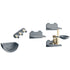 4PCs Wall-Mounted Cat Shelves w/ Scratching Post, Hammock, Nest - Grey
