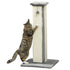 81cm Cat Scratcher, Vertical Full Scratcher w/ Natural Sisal Rope, Hanging Ball, Soft Plush - Grey