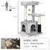Cat Tree for Indoor Cats Climbing Tower Kitten Scratch Post Activity Center Kitten with Massage Toy Hanging Ball Bed Condo Perch 48 x 48 x 85cm Grey