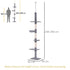 Floor to Ceiling Cat Tree for Indoor Cats 5-Tier Kitty Tower Climbing Activity Center Scratching Post Adjustable Height 230-260 cm Grey