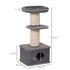 96cm Cat Tree for Indoor Cats Kitten Tower Multi level Activity Center Pet Furniture with Sisal Scratching Post Condo Removable Cover Grey