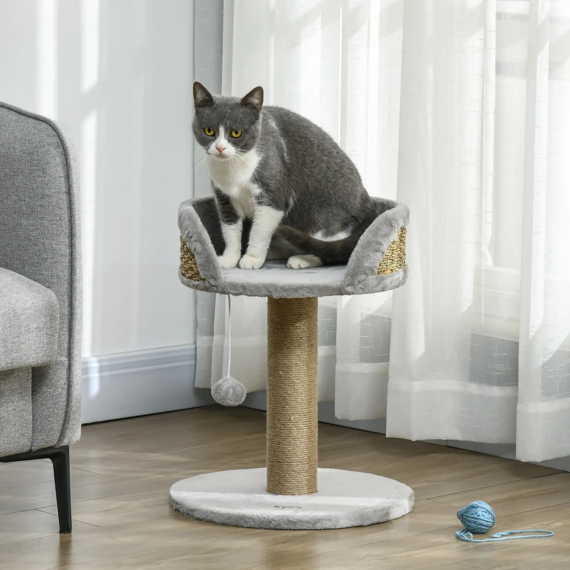 Cat Tree Tower with Scratching Posts, Grey