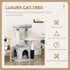 Cat Tree for Indoor Cats Climbing Tower Kitten Scratch Post Activity Center Kitten with Massage Toy Hanging Ball Bed Condo Perch 48 x 48 x 85cm Grey
