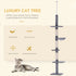 Floor to Ceiling Cat Tree for Indoor Cats 5-Tier Kitty Tower Climbing Activity Center Scratching Post Adjustable Height 230-260 cm Grey