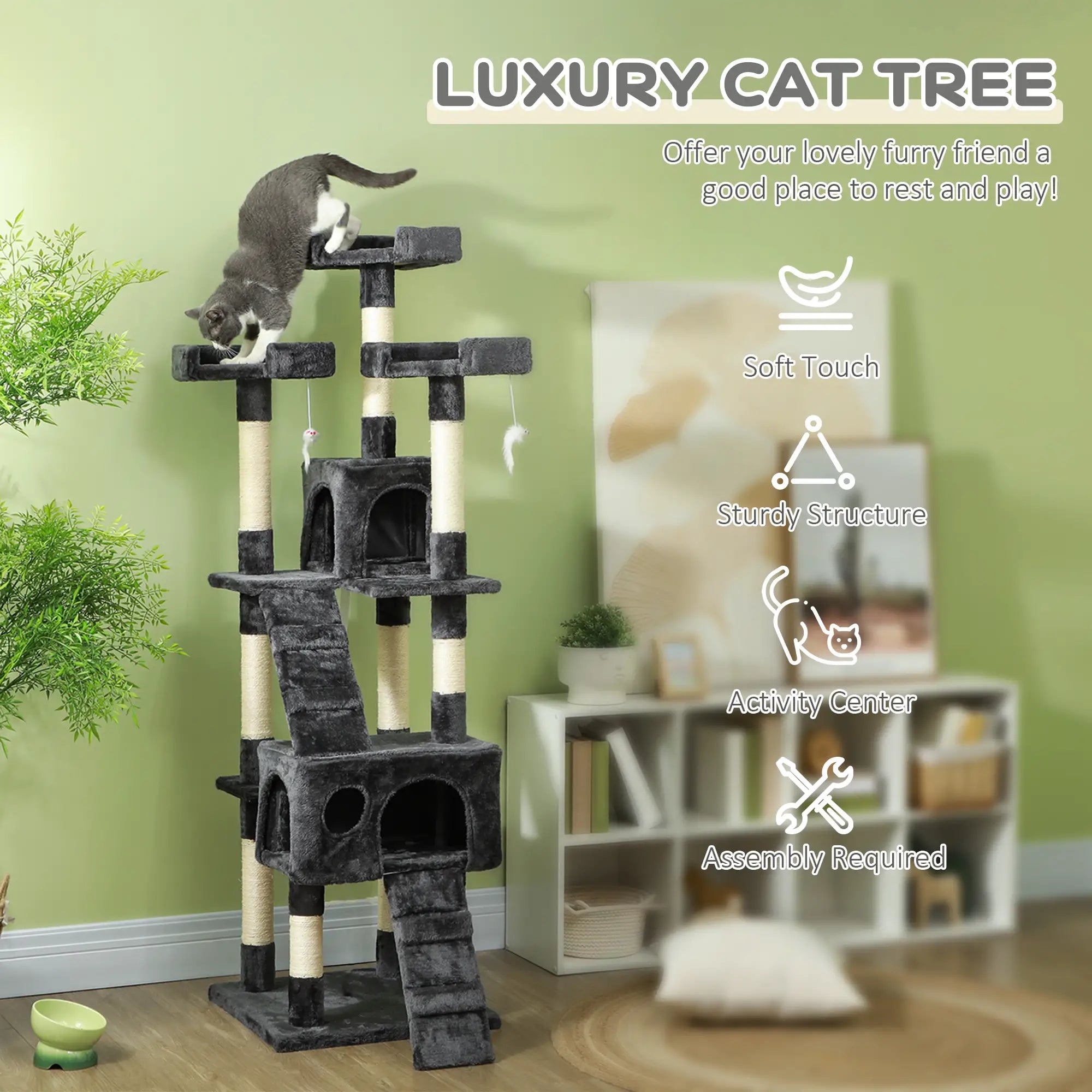 Cat Tree Scratching House, Activity Play Centre