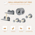5PCs Cat Wall Furniture with Perch, Cat House, Scratching Post