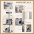 Cat Tree Tower for Indoor Cats Climbing Activity Center Kitten Furniture with Jute Scratching Post Bed Tunnel Perch Hanging Balls Grey