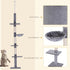 Floor to Ceiling Cat Tree for Indoor Cats 5-Tier Kitty Tower Climbing Activity Center Scratching Post Adjustable Height 230-260 cm Grey