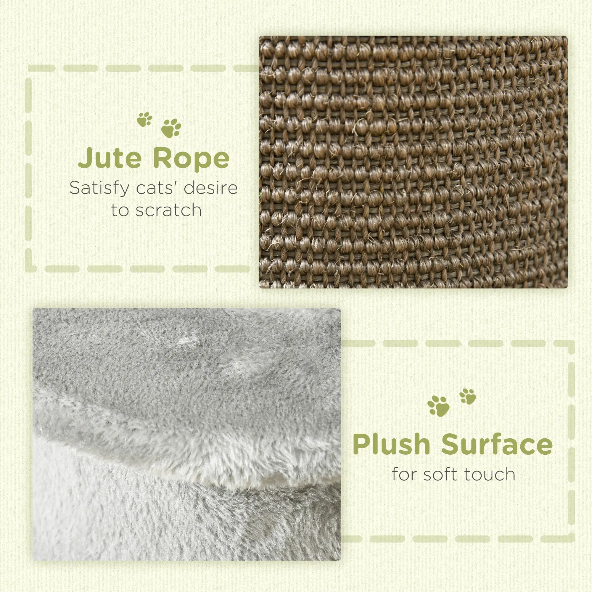 58cm Cat Scratching Post, with Covered Plush, Play Balls, for Corner Walls - Grey