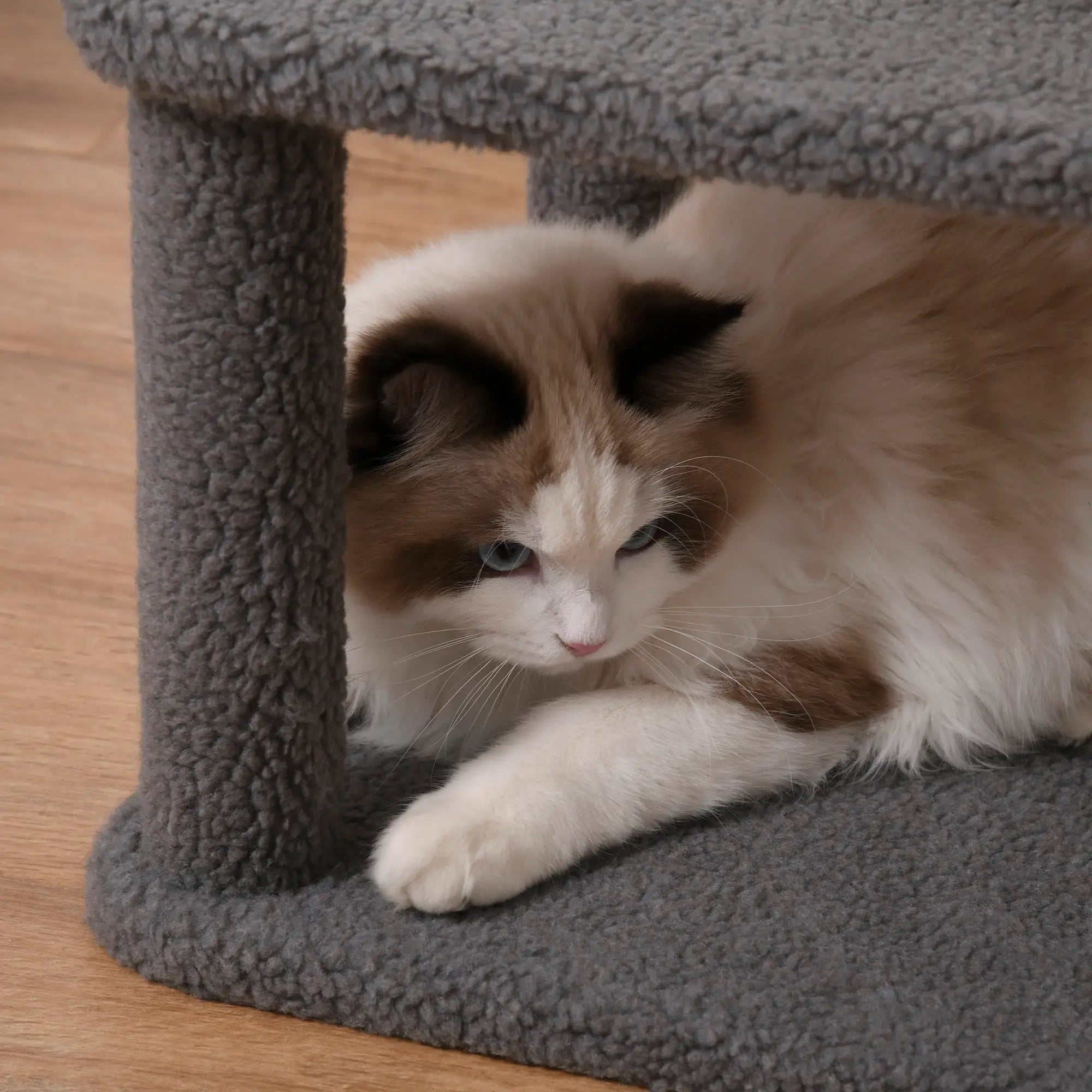 96cm Cat Tree for Indoor Cats Kitten Tower Multi level Activity Center Pet Furniture with Sisal Scratching Post Condo Removable Cover Grey
