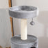 Cat Tree Tower for Indoor Cats Climbing Activity Center Kitten Furniture with Jute Scratching Post Bed Tunnel Perch Hanging Balls Grey