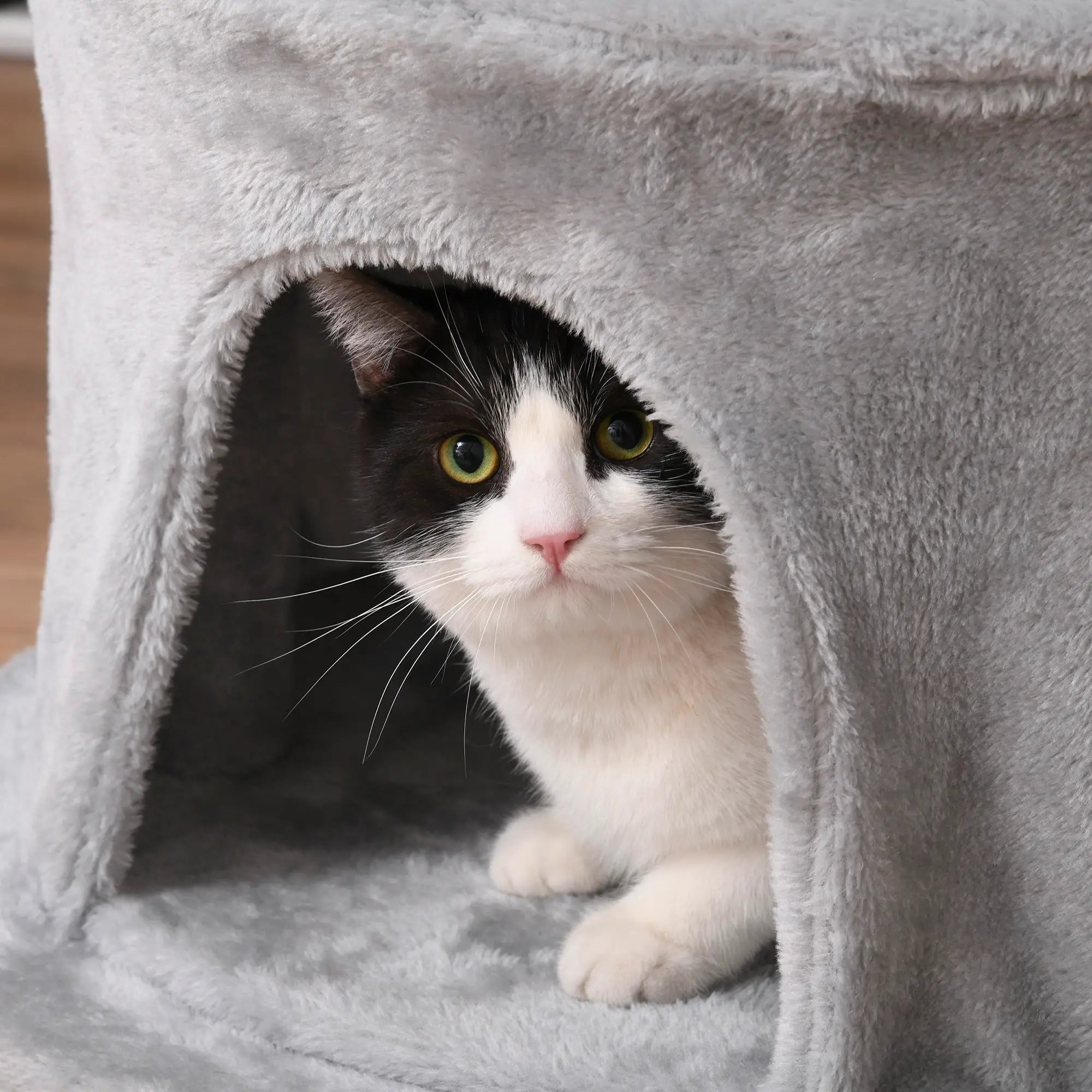 Cat Tree for Indoor Cats Kitten Tower Multi-level Activity Centre Pet Furniture with Scratching Post Condo Hanging Ropes Plush Perches Grey
