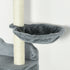 4 Piece Cat Shelf with Scratching Post, Wall-Mounted Cat Tree for Indoor Cat - Grey