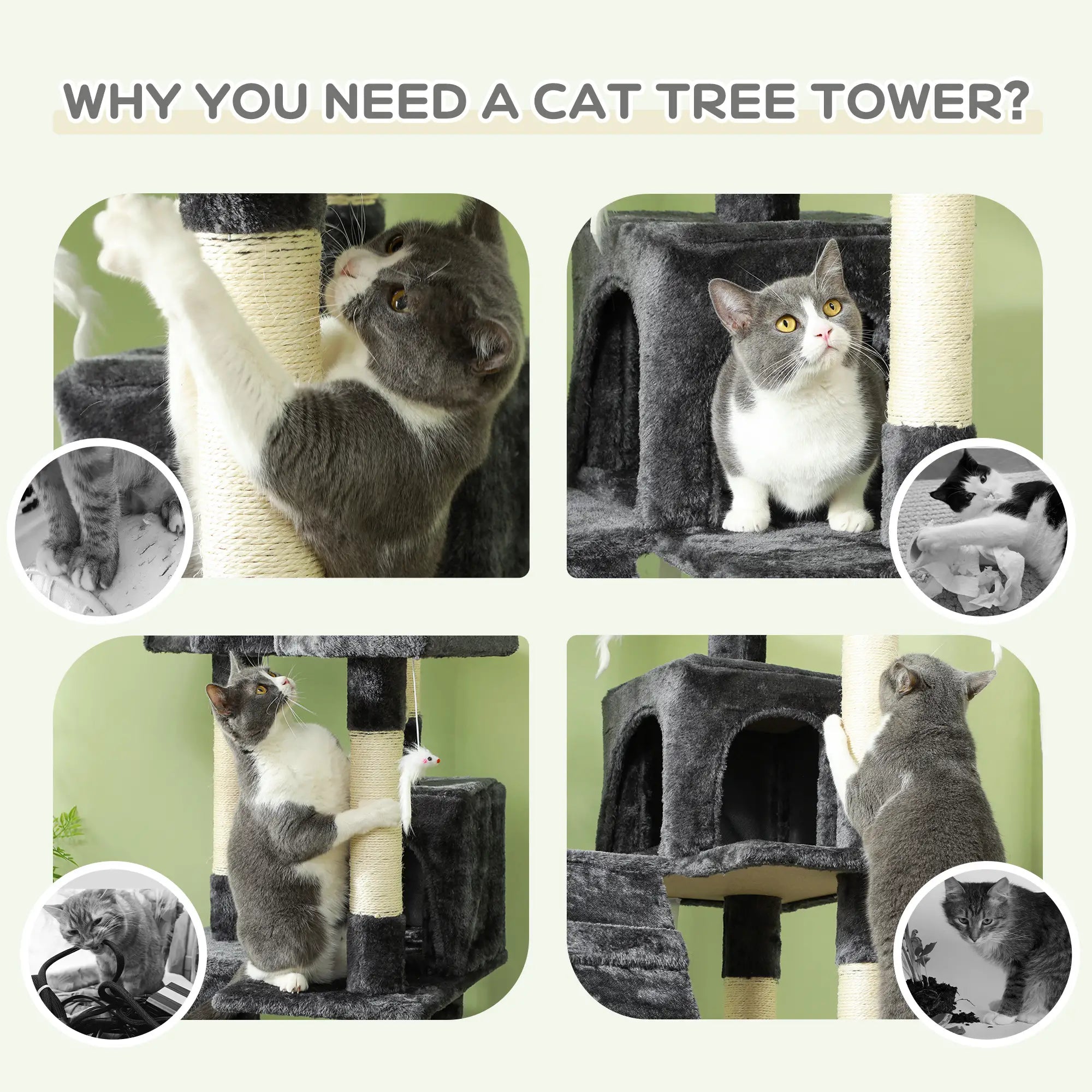 Cat Tree Scratching House, Activity Play Centre