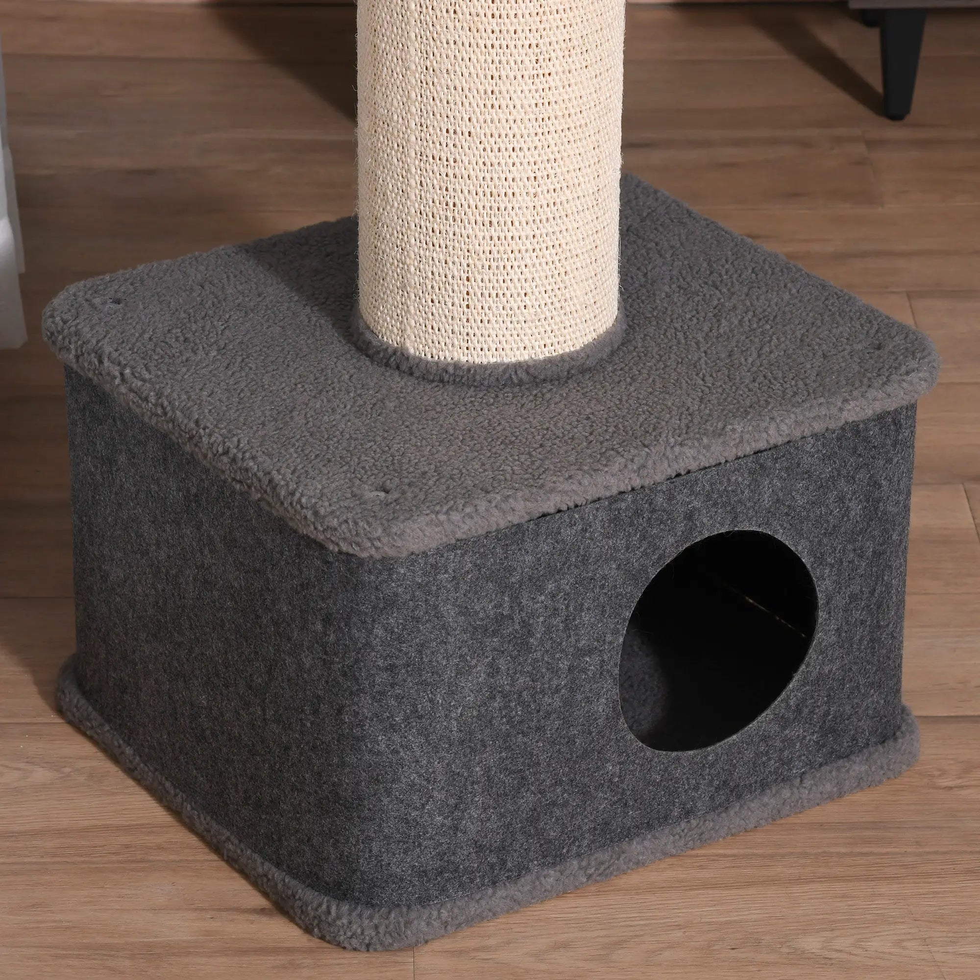 96cm Cat Tree for Indoor Cats Kitten Tower Multi level Activity Center Pet Furniture with Sisal Scratching Post Condo Removable Cover Grey