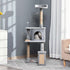 Cat Tree Tower for Indoor Cats 142cm Climbing Kitten Activity Center with Jute Scratching Post Board Perch Roomy Condo Removable Felt Hanging Toy, Grey