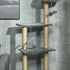 Floor to Ceiling Cat Tree for Indoor Cats, 6-Tier Play Tower Climbing Activity Center with Scratching Post, Platforms, Bed, Hammock, Adjustable Height 230-250cm, Grey