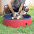 Foldable Dog Paddling Pool Pet Cat Swimming Pool Indoor/Outdoor Collapsible Summer Bathing Tub Shower Tub Puppy Washer (Φ80 × 20H cm, Red)