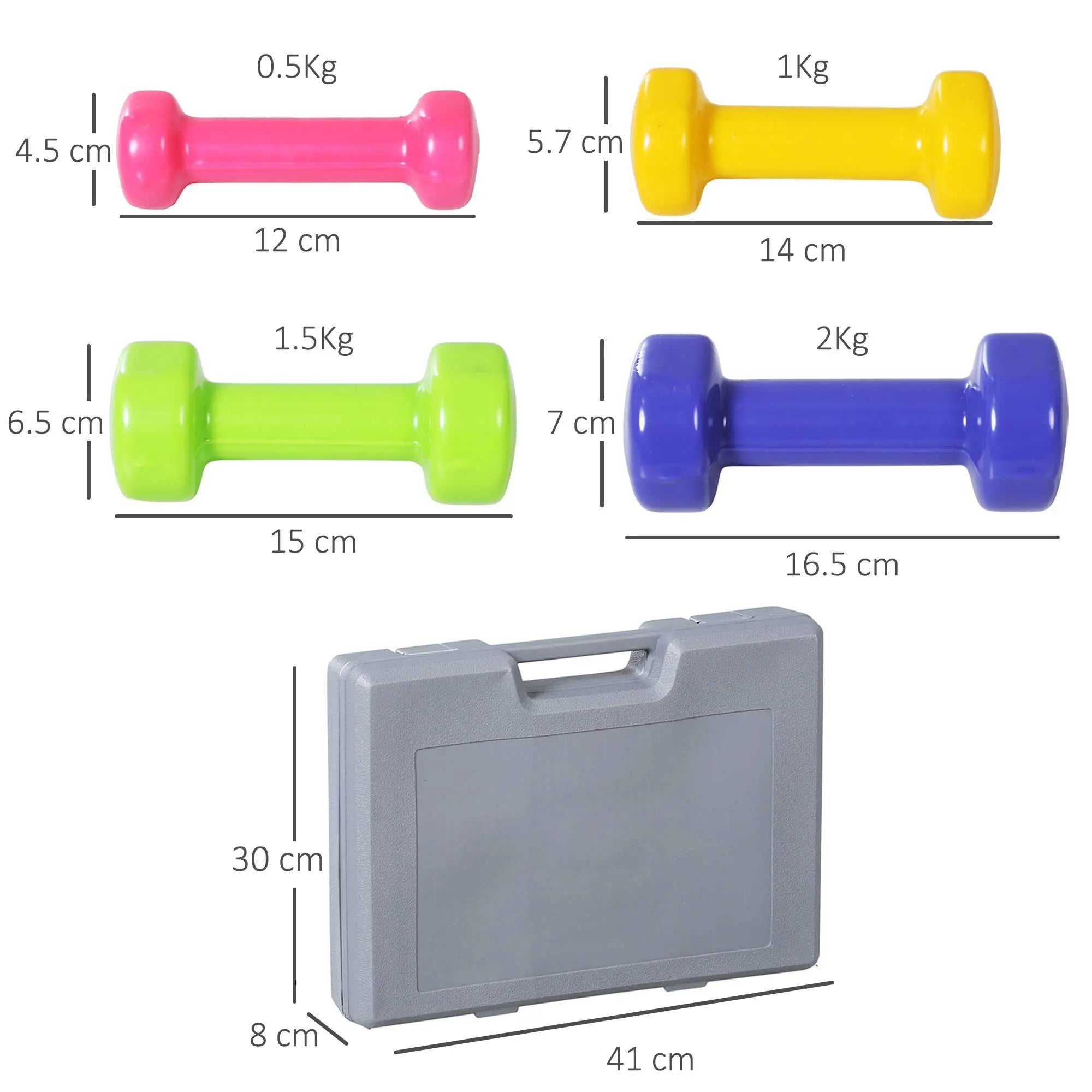 0KG Dumbbells Set with Carry Case, Hand Weights for Women and Men Home Gym Weight Lifting Training