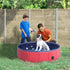 Foldable Dog Paddling Pool Pet Cat Swimming Pool Indoor/Outdoor Collapsible Summer Bathing Tub Shower Tub Puppy Washer (Φ80 × 20H cm, Red)
