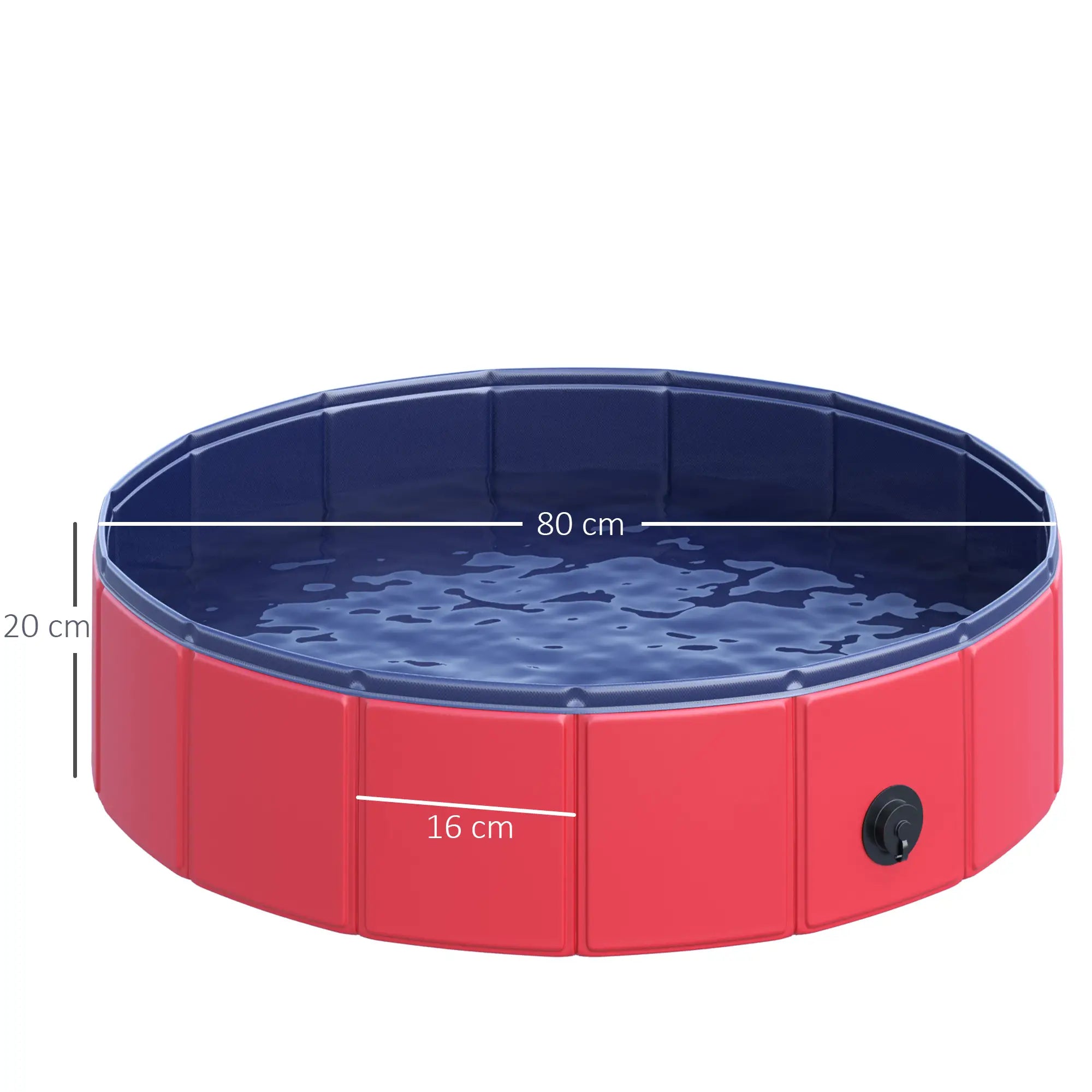 Foldable Dog Paddling Pool Pet Cat Swimming Pool Indoor/Outdoor Collapsible Summer Bathing Tub Shower Tub Puppy Washer (Φ80 × 20H cm, Red)