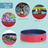 Foldable Dog Paddling Pool Pet Cat Swimming Pool Indoor/Outdoor Collapsible Summer Bathing Tub Shower Tub Puppy Washer (Φ80 × 20H cm, Red)