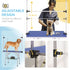 42" Dog Grooming Table, Adjustable Pet Cat Drying Beauty Table with 2 Loops Storage Basket, Rubber Top, Blue