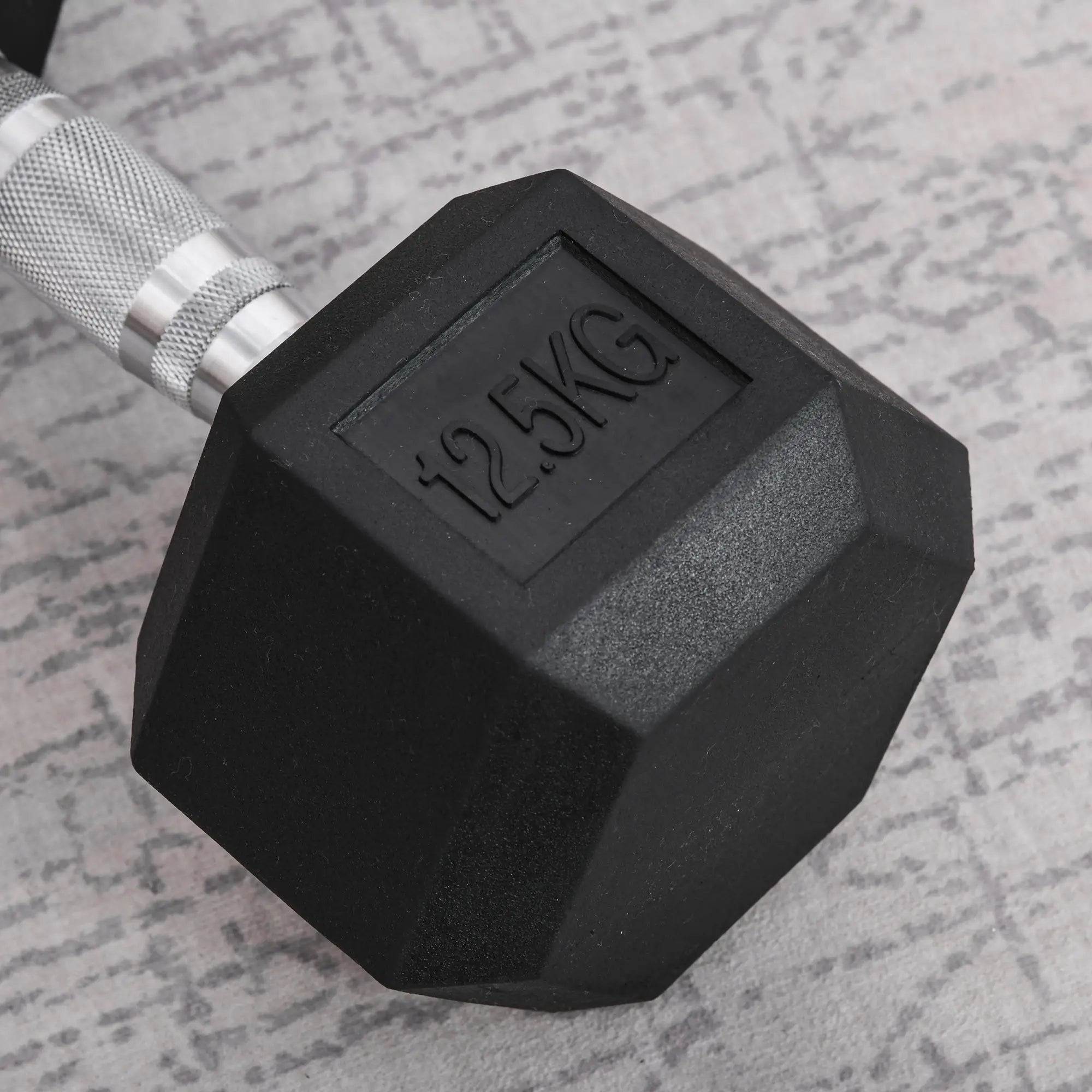 12.5KG Single Rubber Hex Dumbbell Portable Hand Weights Dumbbell Home Gym