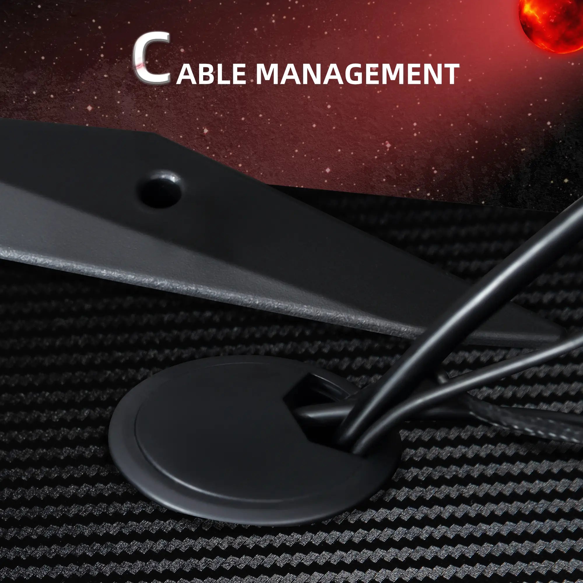 122 x 66 cm Gaming Desk, Carbon Fibre Covered Computer Desk, Gamer Workstation with Headphone Hook, Cup Holder and Gamepad Storage Rack, Black and Red Bargain Clearance Centre
