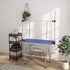 42" Dog Grooming Table, Adjustable Pet Cat Drying Beauty Table with 2 Loops Storage Basket, Rubber Top, Blue