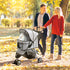 Dog Stroller, 3 Wheels Foldable Cat Dog Pram with Cup Holder, Storage Basket, Pet Stroller for Small Miniature Dogs, Grey
