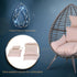 Garden Egg Chair, Teardrop Outdoor PE Rattan Chair with Full-body Soft Padded Cushion, Grey