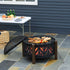 Metal Large Firepit Bowl Outdoor 2-In-1 Round Fire Pit Brazier w/ Lid, BBQ Grill, Poker for Backyard, Camping, Bonfire, Wood Burning Stove, 78 x 78 x 60cm, Black