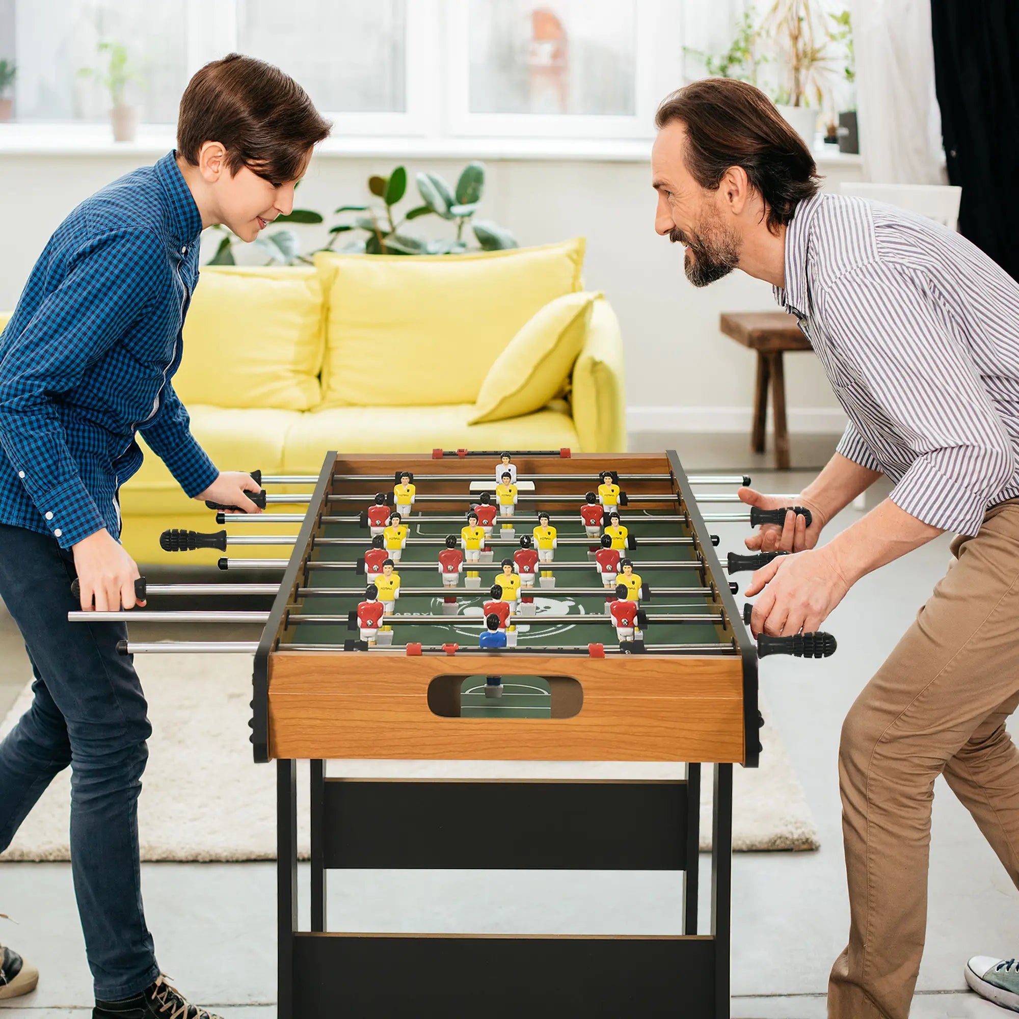 Folding Football Gaming Table Mini Foosball Soccer Table for Family Fun Indoor Play Sports
