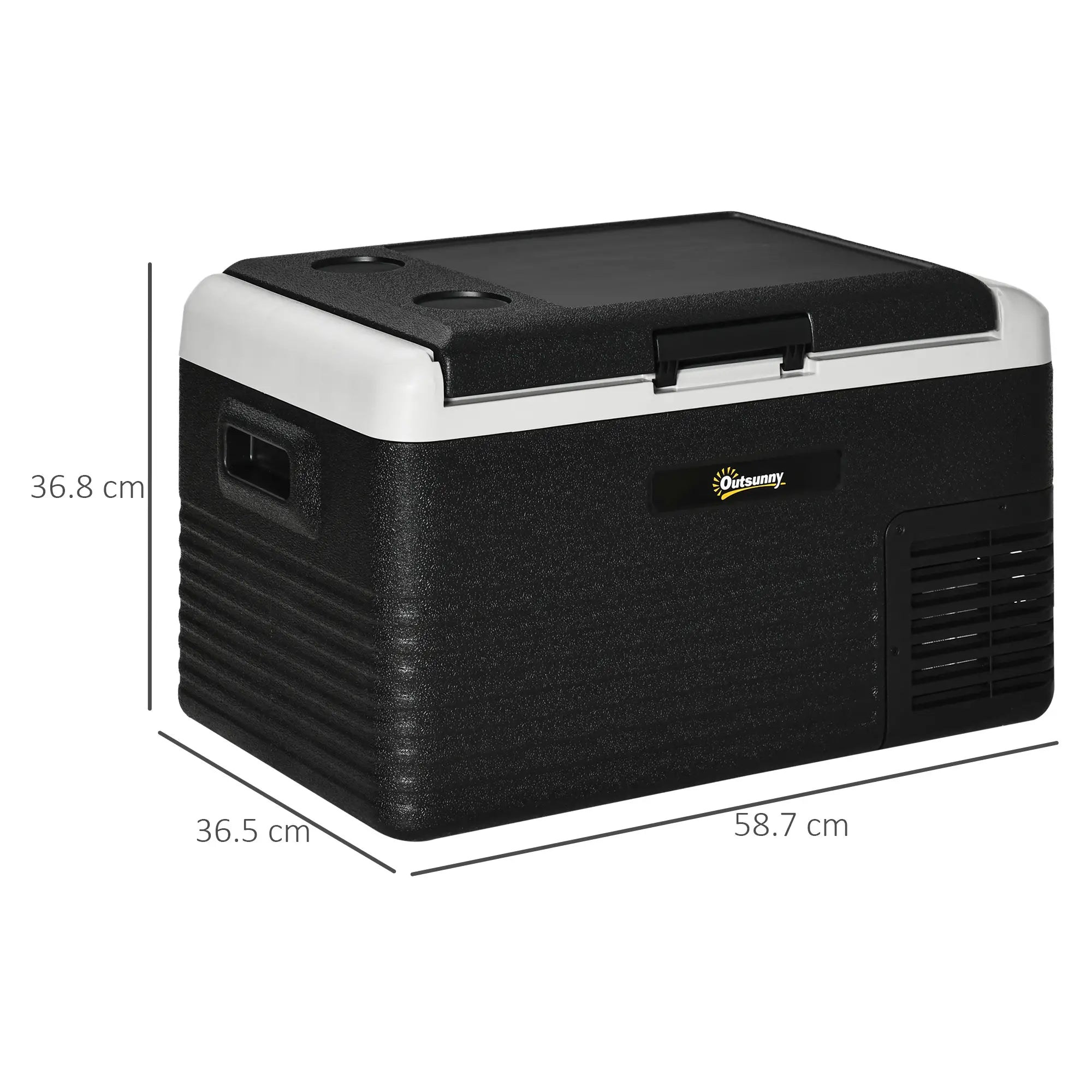 30L Portable Car Refrigerator - Grey and Black