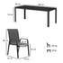 8 Seater Garden Dining Set with Stacking Chairs, Rectangular Tempered Glass Top, Garden Furniture Set, Outdoor Dining Table and Chairs for Patio, Balcony, Poolside, Dark Grey