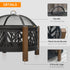Metal Large Firepit Bowl Outdoor 2-In-1 Round Fire Pit Brazier w/ Lid, BBQ Grill, Poker for Backyard, Camping, Bonfire, Wood Burning Stove, 78 x 78 x 60cm, Black